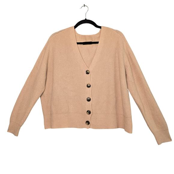 Apparis Cardigan Sweater Womens Medium Button Up V Neck Ribbed Knit Italy Cozy - Picture 1 of 8